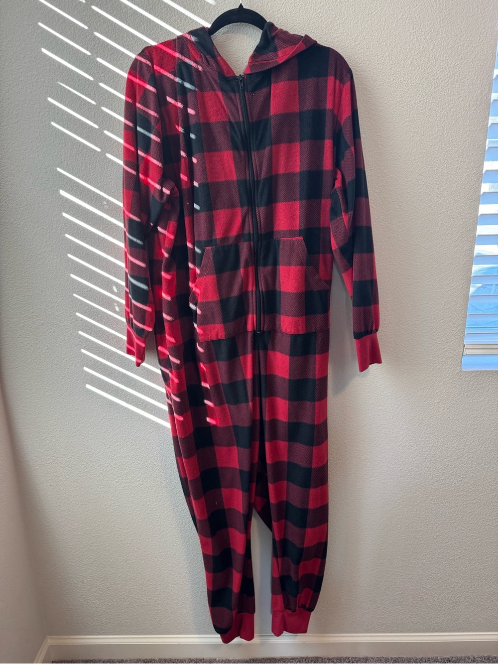 torrid Red and Black Buffalo Plaid Hooded One-Piece Pajama